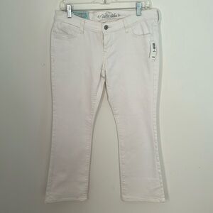 Old Navy Ultra Blue White Cotton Skinny Ankle Flare Pants sz 6